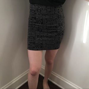 Aztec Gray Bodycon Mini/ pencil Skirt